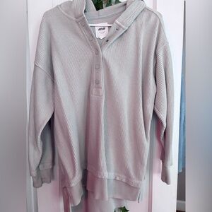 Aerie Sage Green Ribbed Button-Up Top